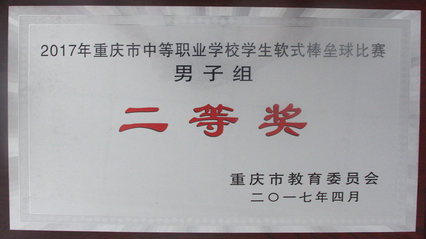 2017年重庆市中等职业学校学生软试棒垒球比赛男装组二等奖.jpg