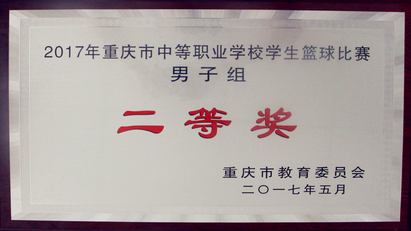 2017年重庆市中等职业学校学生男球比赛男子组二等奖.jpg